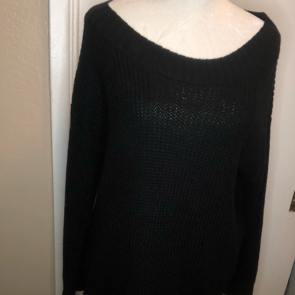 Black distressed tunic dress